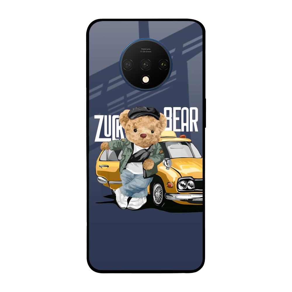 Adventurous Bear OnePlus 7T Glass Back Cover Online