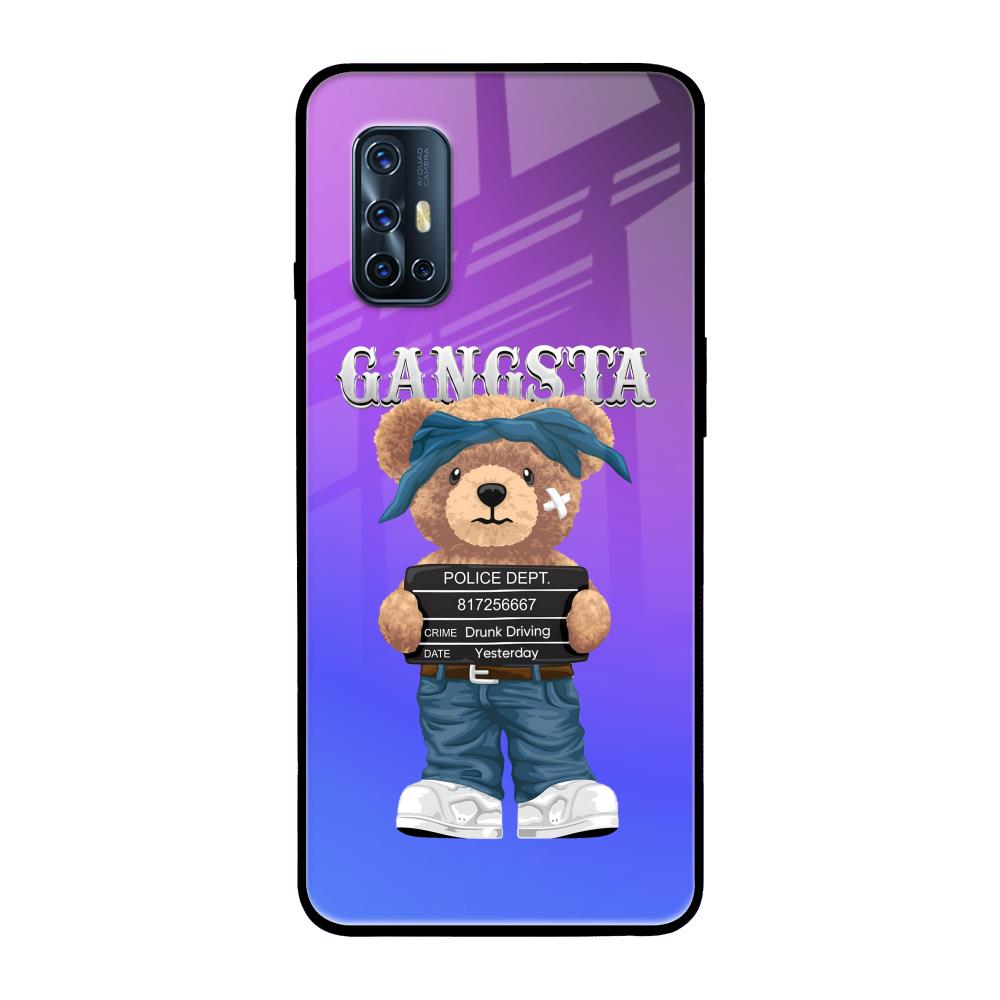 Gangsta Bear Vivo V17 Glass Back Cover Online