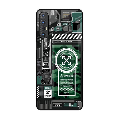Green Camo Circuit Oppo Reno 3 Pro Glass Back Cover Online