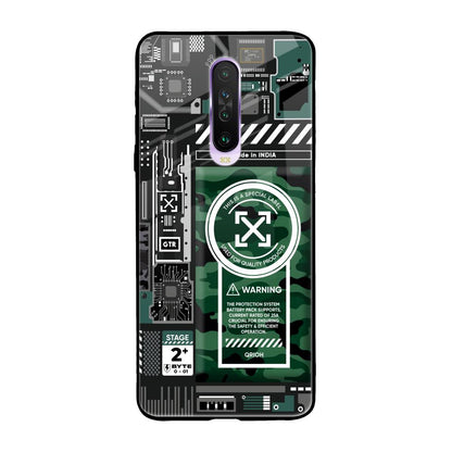 Green Camo Circuit Poco X2 Glass Back Cover Online