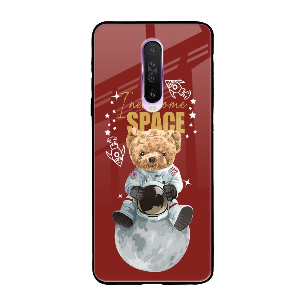 Astronaut Bear Poco X2 Glass Back Cover Online