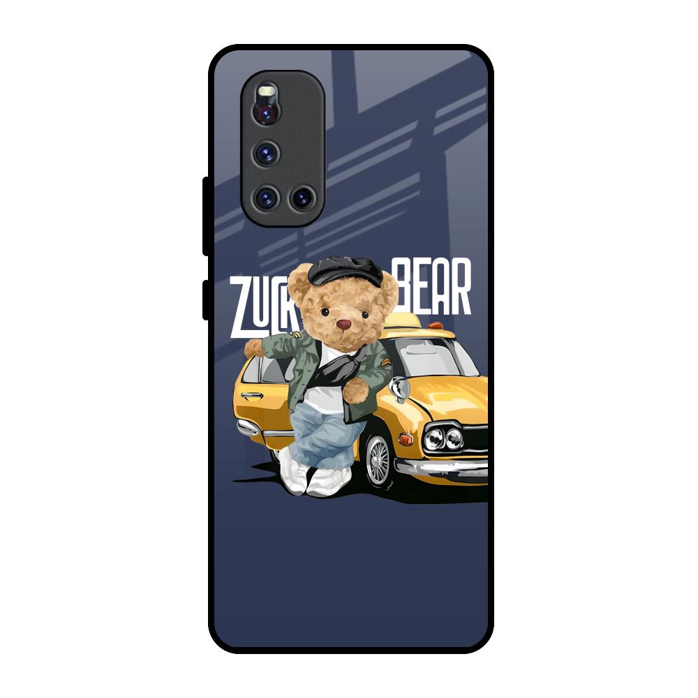Adventurous Bear Vivo V19 Glass Back Cover Online