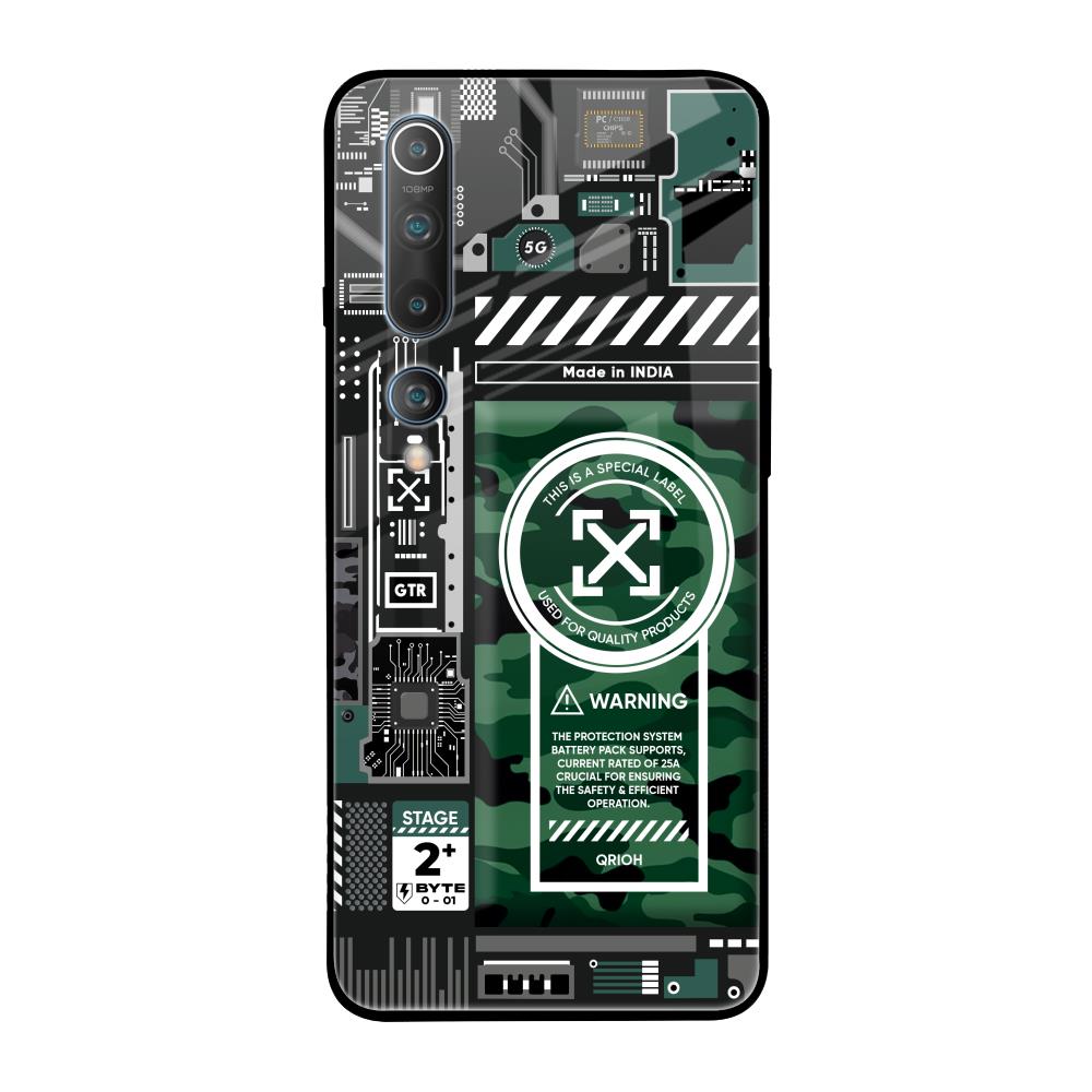 Green Camo Circuit Xiaomi Mi 10 Glass Back Cover Online