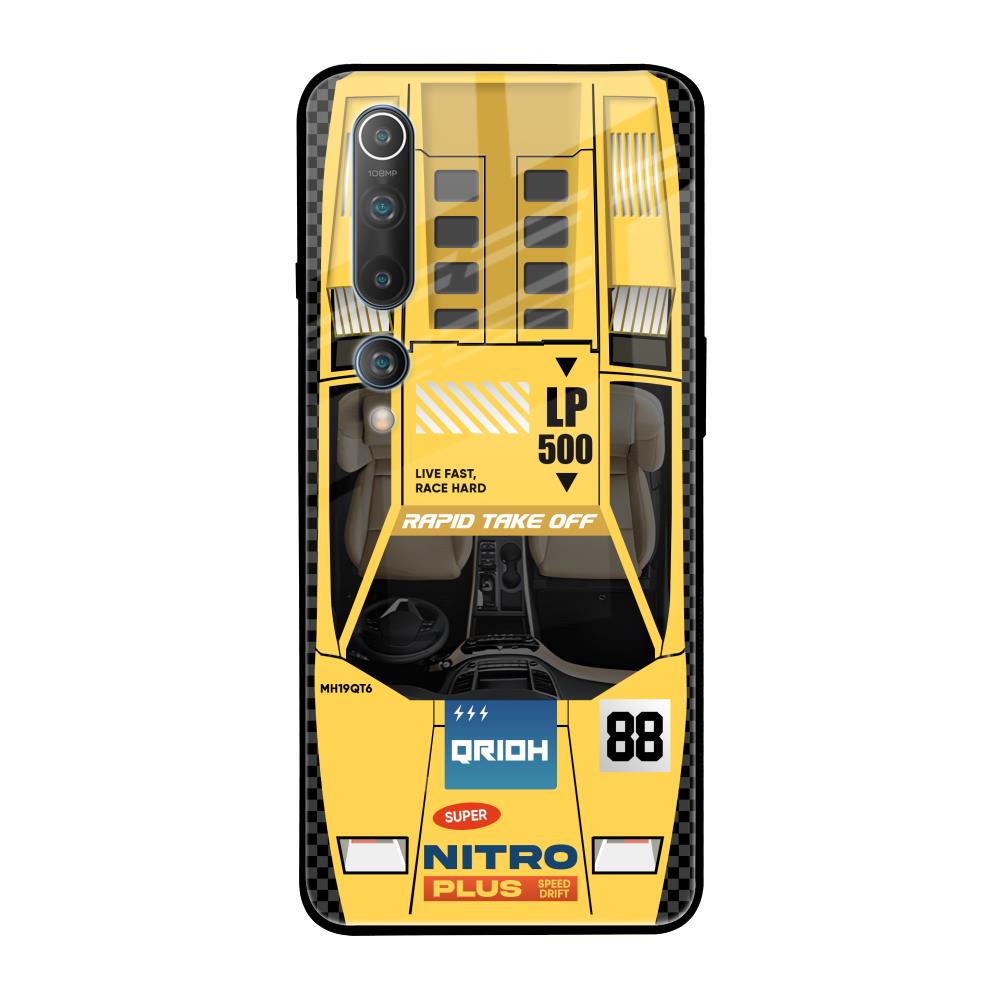 Yellow Racing Car Xiaomi Mi 10 Glass Back Cover Online