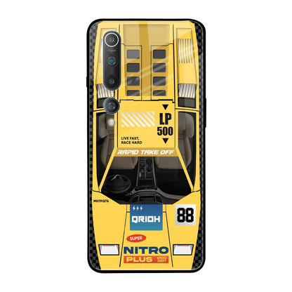 Yellow Racing Car Xiaomi Mi 10 Glass Back Cover Online
