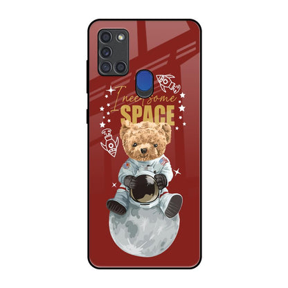 Astronaut Bear Samsung A21s Glass Back Cover Online