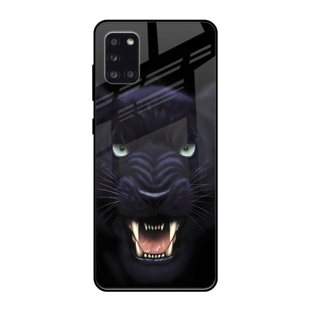 Angry Black Leopard Samsung Galaxy A31 Glass Back Cover Online