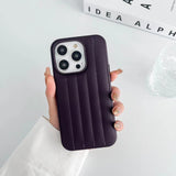 Dark Cherry Stitch Leather Back Cover for iPhone