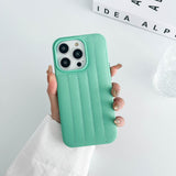 Sea Blue Stitch Leather Back Cover for iPhone