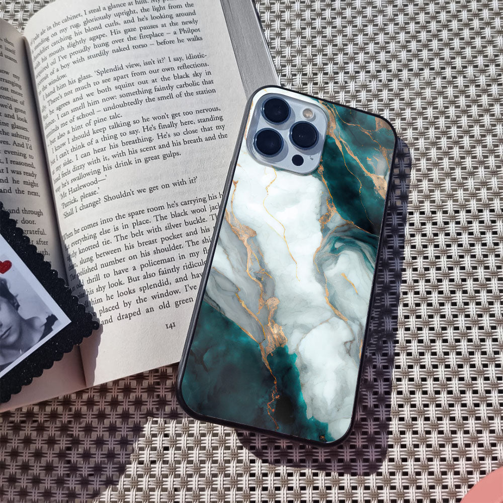 Aqua Green Marble Glass Case