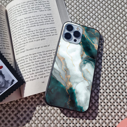 Aqua Green Marble Glass Case