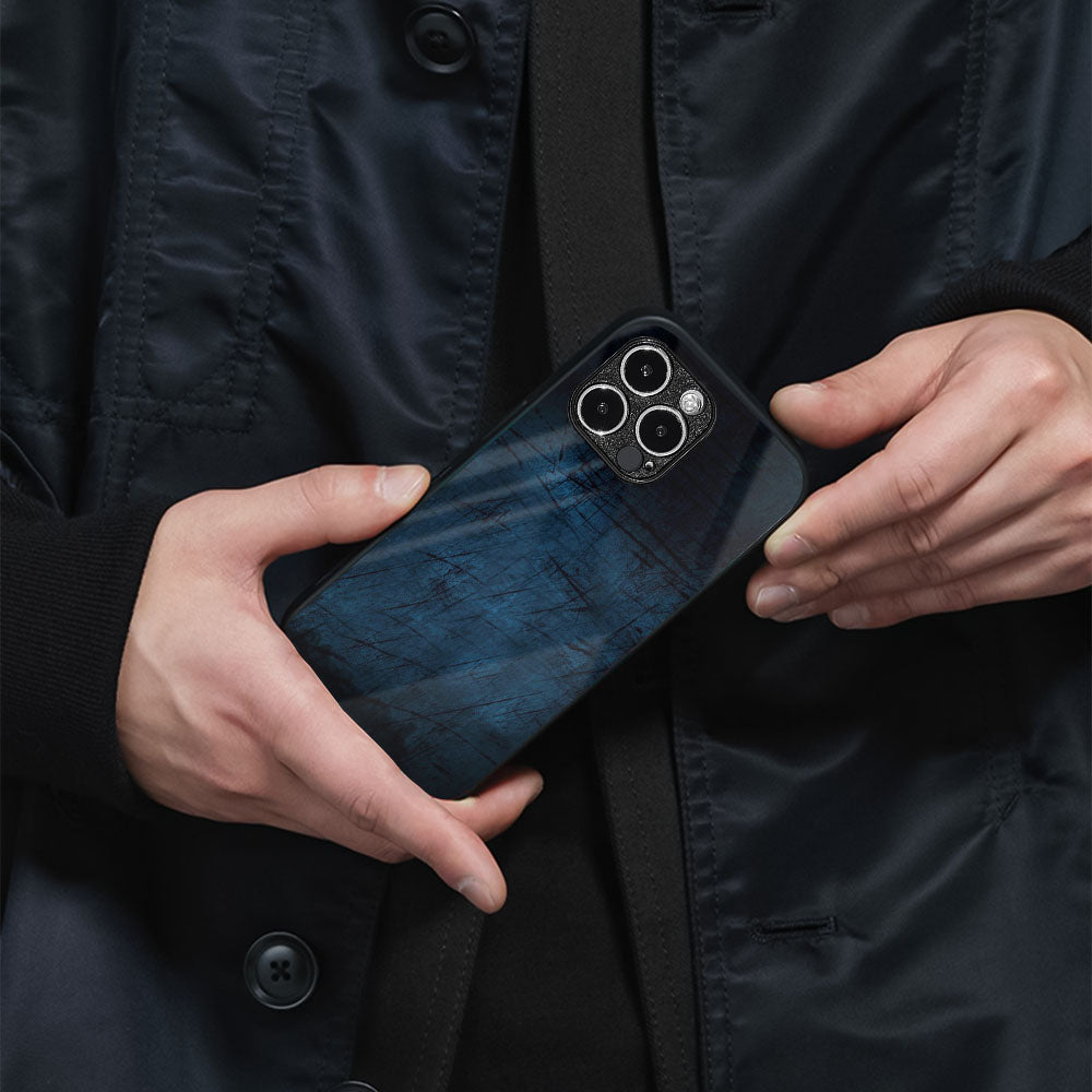 Dark Blue Grunge Glass Case