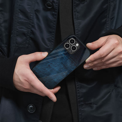 Dark Blue Grunge Glass Case