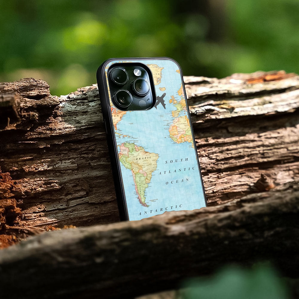 Travel Map Glass Case