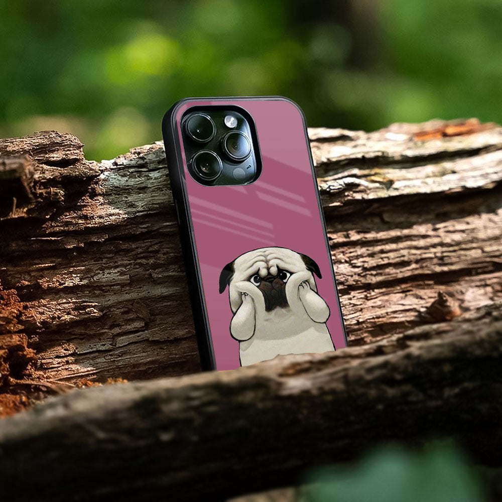 Funny Pug Face Glass Case