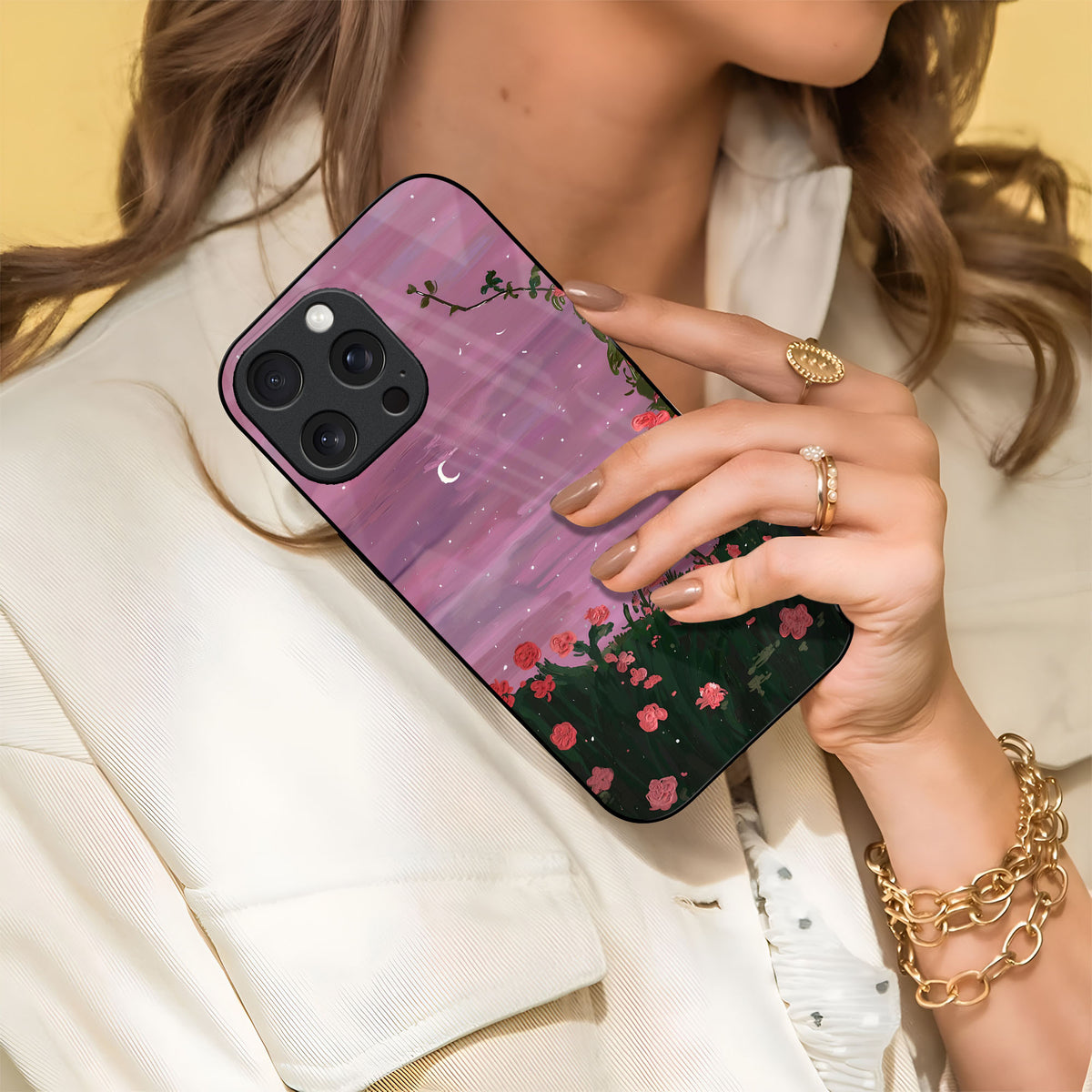 Pink Moonrise Glass Case