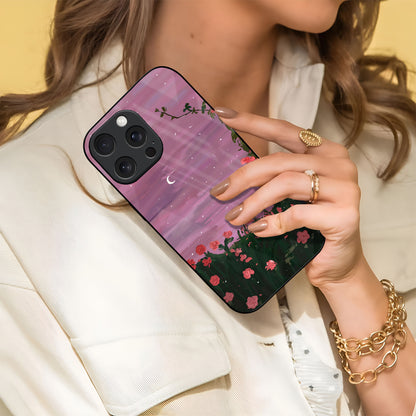 Pink Moonrise Glass Case