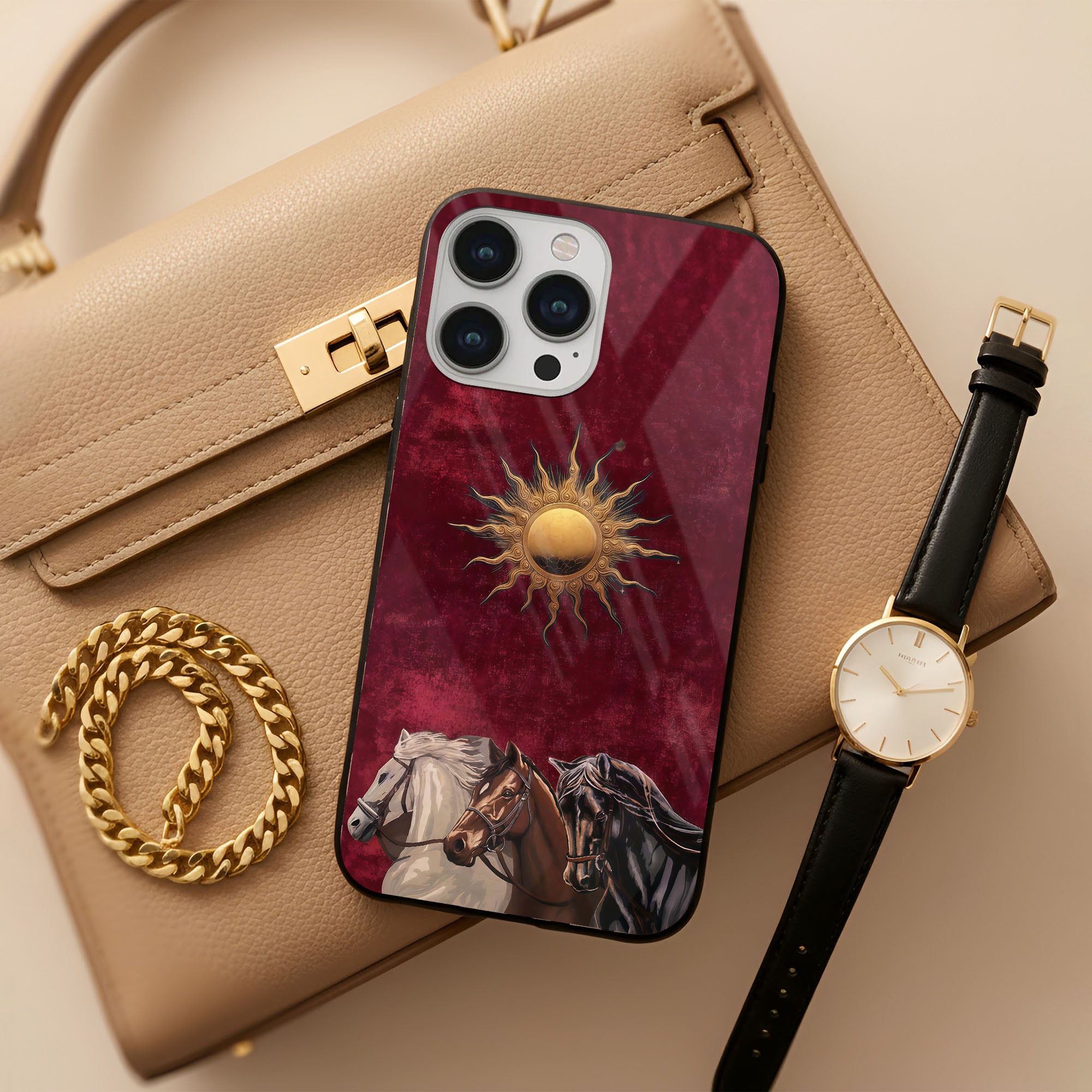 Sun Horses Glass Case