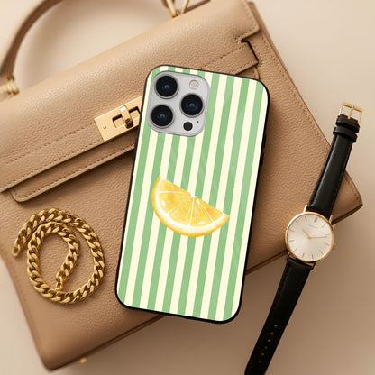 Lemon And Stripe Glass Case