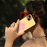 Pink Flower Glass Case
