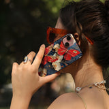 Red Butterfly Bloom Glass Case