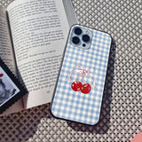 Blue Box Pattern Glass Case