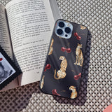 Tigers And Red Cherry Glass Case