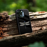 Silver Dragonfly Glass Case