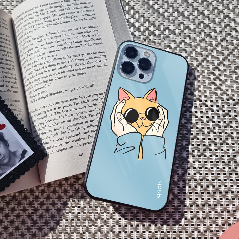 Adorable Cute Kitty Glass Case