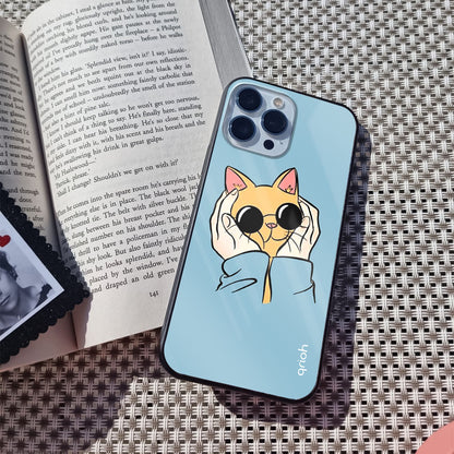 Adorable Cute Kitty Glass Case