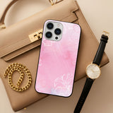 Watercolor Pink Floral Glass Case