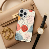 Abstract Faces Glass Case