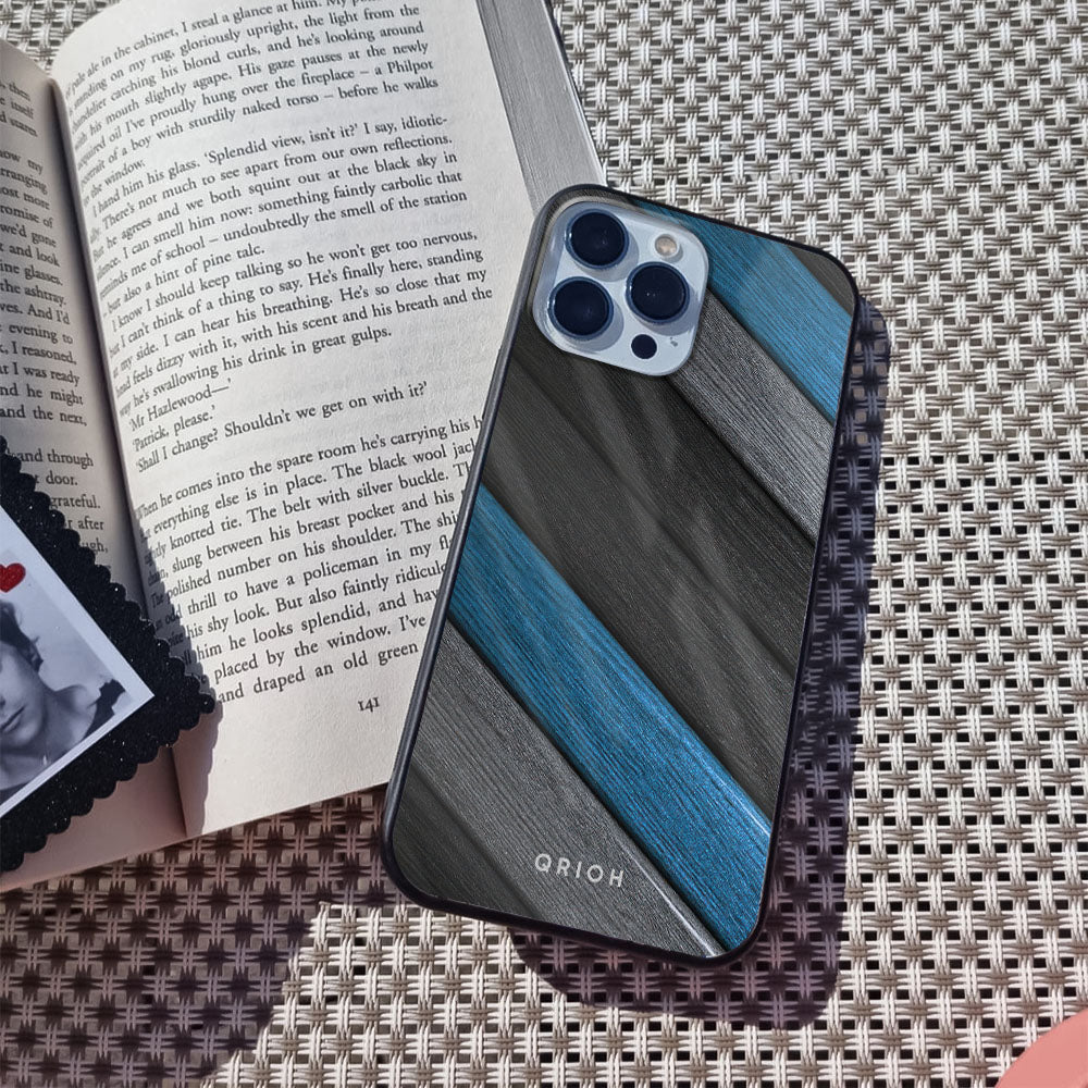 Multicolor Wooden Effect Glass Case