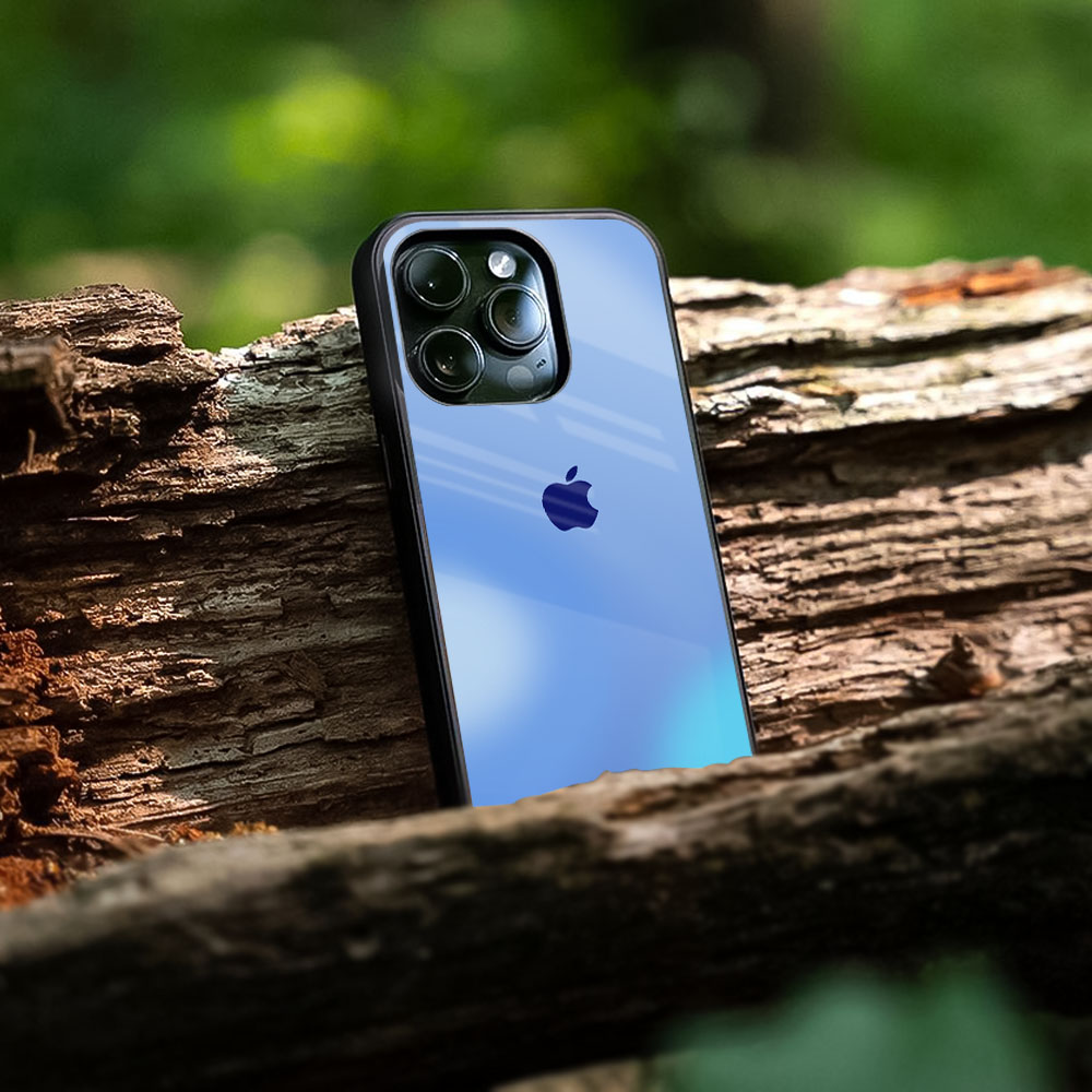 Vibrant Blue Texture Glass Case