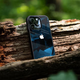 Polygonal Blue Box Glass Case