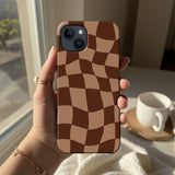 Wavy Brown Checks