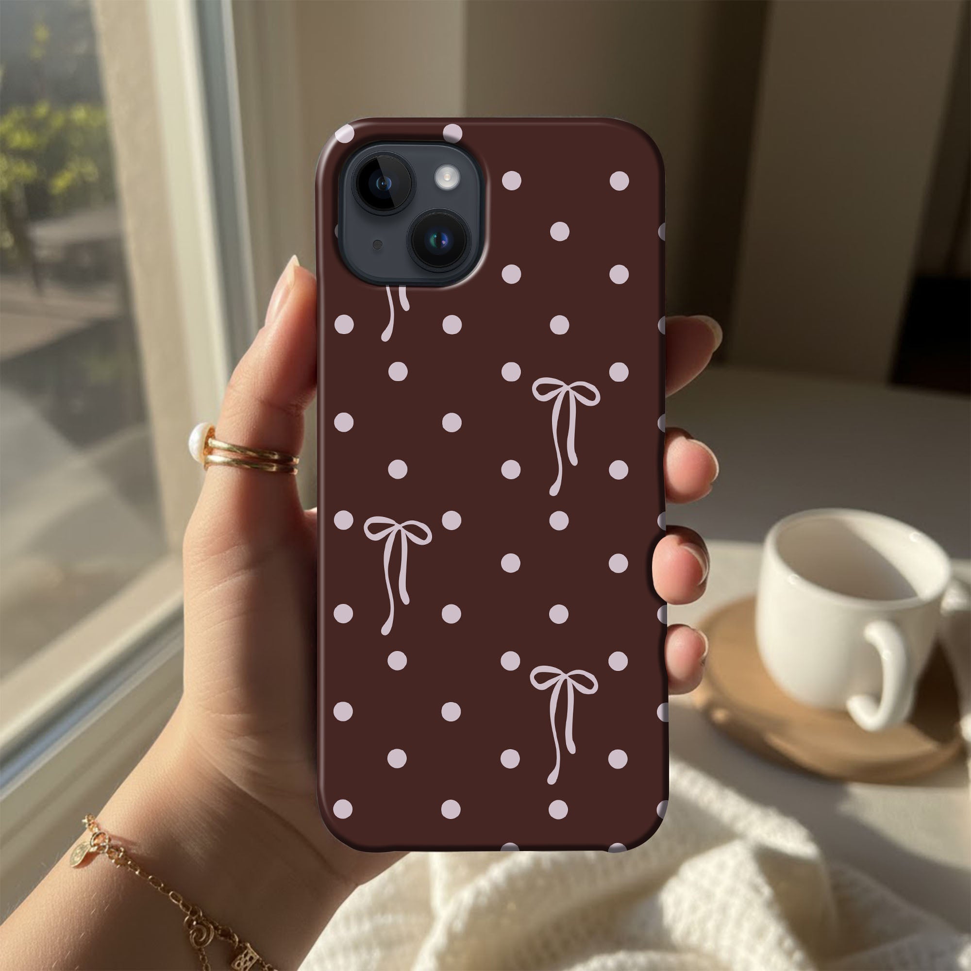 Brown Bow & Dots