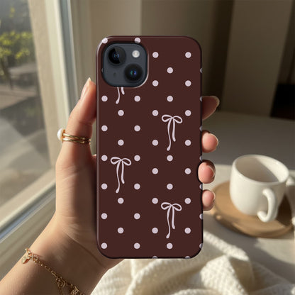 Brown Bow & Dots