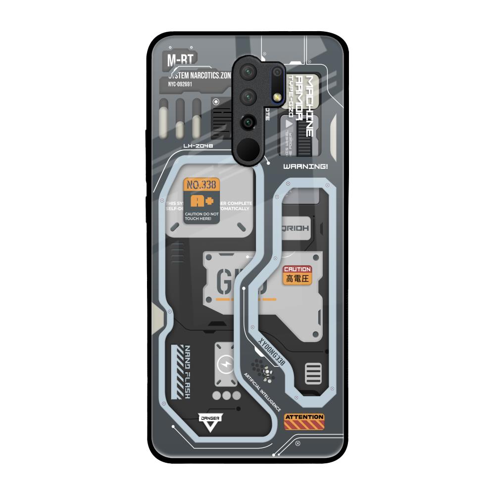 Retro Futuristic Redmi 9 prime Glass Back Cover Online