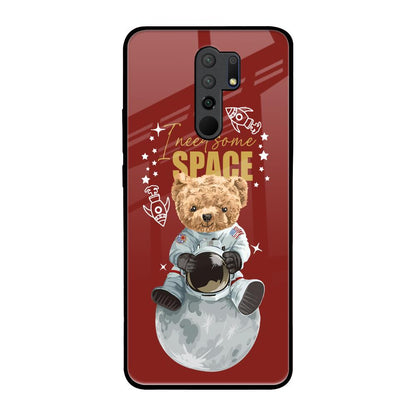 Astronaut Bear Redmi 9 prime Glass Back Cover Online