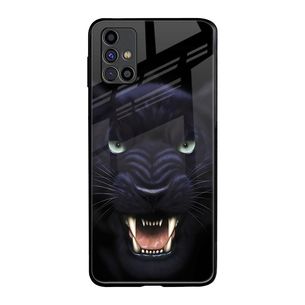 Angry Black Leopard Samsung Galaxy M31s Glass Back Cover Online