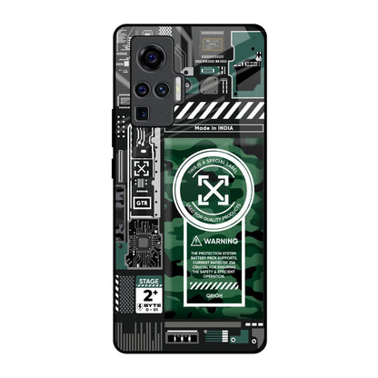 Green Camo Circuit Vivo X50 Pro Glass Back Cover Online