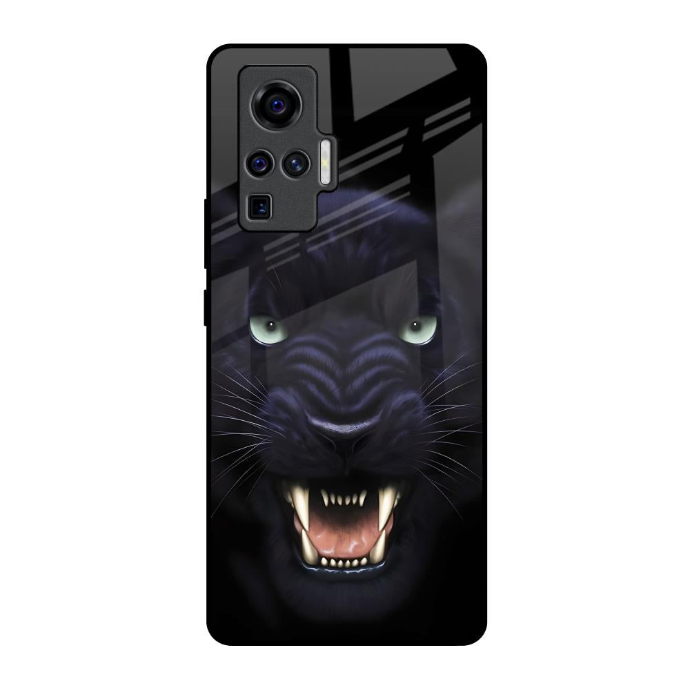 Angry Black Leopard Vivo X50 Pro Glass Back Cover Online