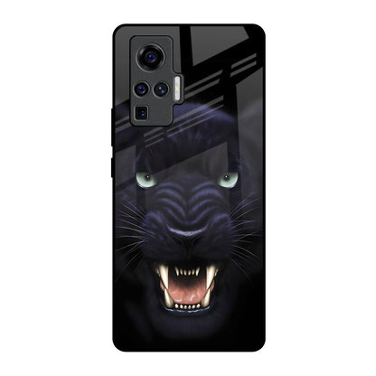 Angry Black Leopard Vivo X50 Pro Glass Back Cover Online