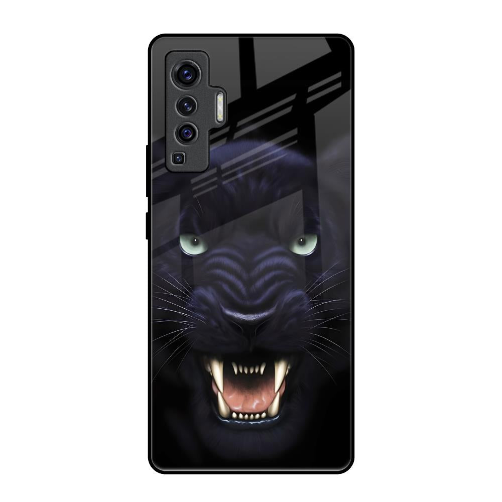 Angry Black Leopard Vivo X50 Glass Back Cover Online