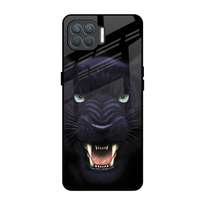 Angry Black Leopard Oppo F17 Pro Glass Back Cover Online