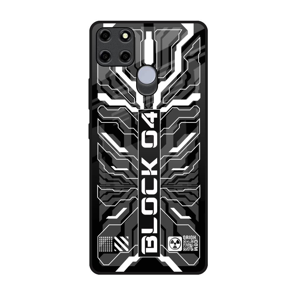 Monochrome Magic Realme C12 Glass Back Cover Online