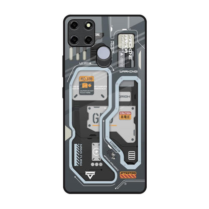 Retro Futuristic Realme C12 Glass Back Cover Online