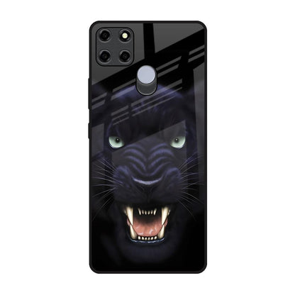 Angry Black Leopard Realme C12 Glass Back Cover Online