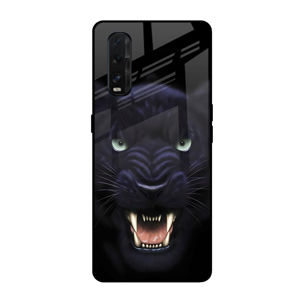 Angry Black Leopard Oppo Find X2 Glass Back Cover Online